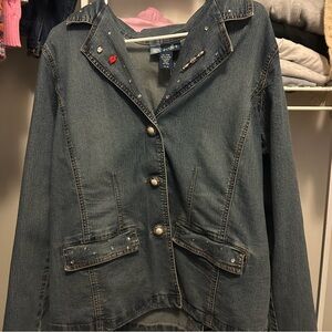 Over sized Jean jeweled jacket
